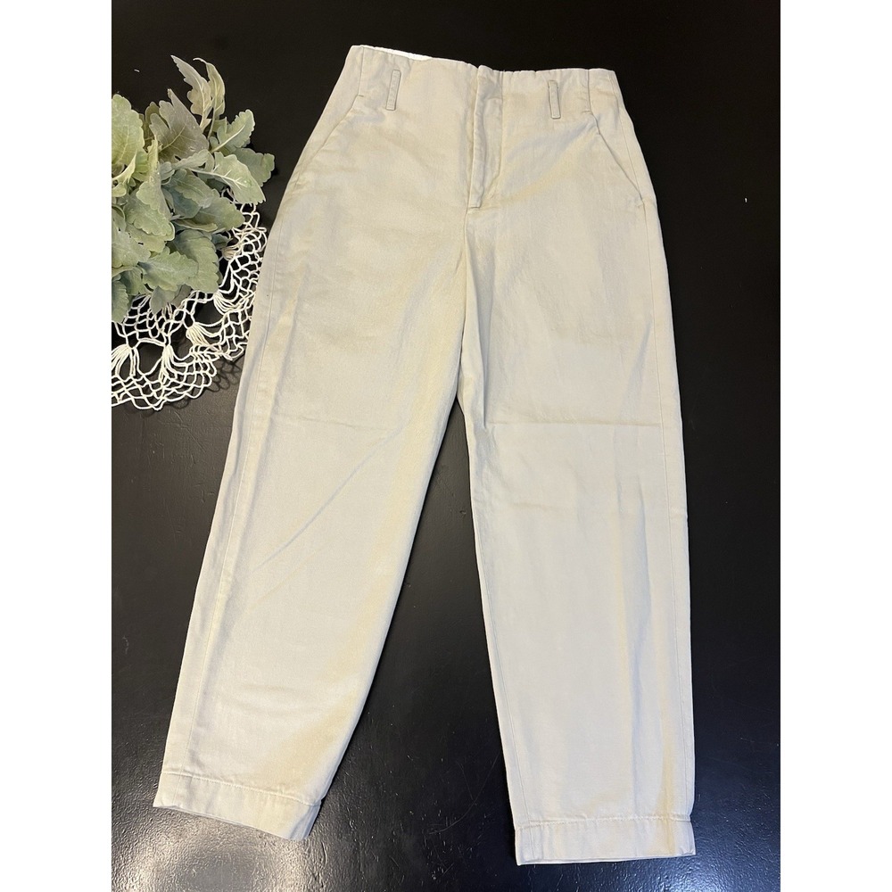 Zara Khaki Tan Cropped Chino Capri Style Pants Sz XS Preppy Y2K